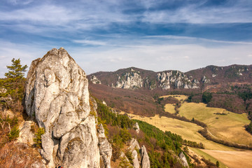 Spring landscape, The Sulov rocks in Slovakia, Europe.