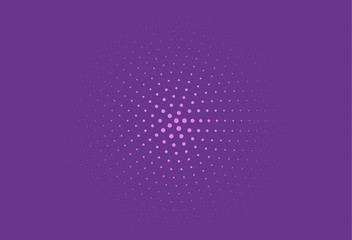 Abstract violet halftone pattern. Futuristic panel. Grunge dotted backdrop with circles, dots, point. Vector illustration