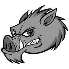 Razorback Mascot Illustration - A vector cartoon illustration of a Razorback Mascot.
