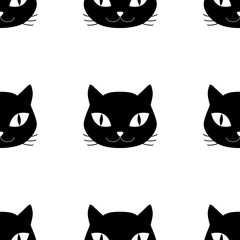 Cat heads seamless pattern