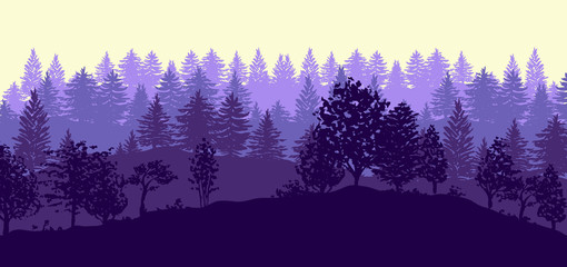 Forest trees silhouettes background © Mara Fribus