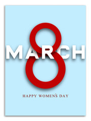 8 March greeting card template. International Women's day brochure, poster, flyer or invitation. Vector illustration.