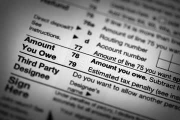 US Tax forms focused on the Amount You Owe line