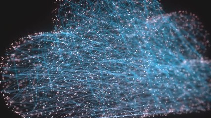 3D illustration. Image concept of cloud computing. Connections between points forming a cloud.