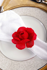 Fabric flower napkin ring