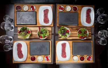 Steak on Hot Stone/ steak dinner