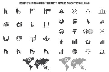 Business People Related Vector Icons Set 