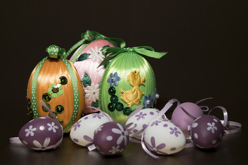 Homemade colorful Easter eggs