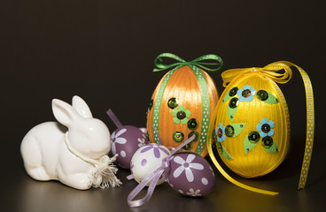 Homemade colorful Easter eggs