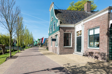 Fototapeta premium Typical dutch stone houses in old small village near Amsterdam, Netherlands.