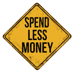 Spend less money vintage rusty metal sign