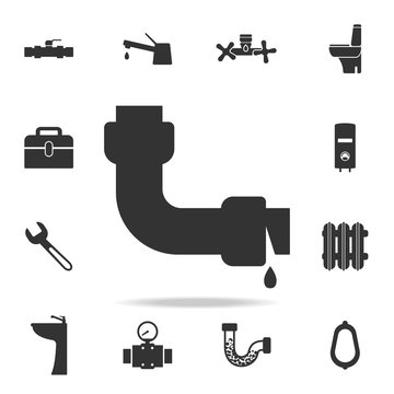 leakage in a pipe icon. Detailed set of plumber element icons. Premium quality graphic design. One of the collection icons for websites, web design, mobile app