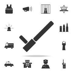 Black Police Baton Icon. Detailed set of police element icons. Premium quality graphic design. One of the collection icons for websites, web design, mobile app
