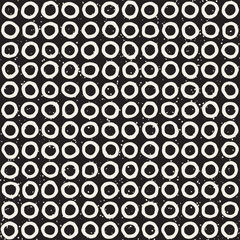 Hand drawn style ethnic seamless pattern. Abstract grungy geometric background in black and white.