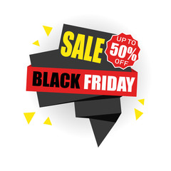 Black Friday Sale up to 50% off vector illustration