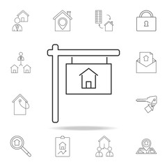 Sold vector icon, house sold out symbol. Set of sale real estate element icons. Premium quality graphic design. Signs, outline symbols collection icon for websites, web design