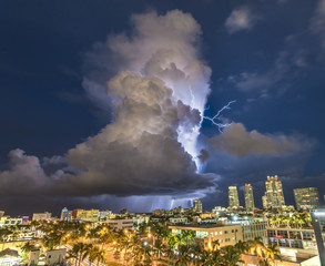 Lightning over South Beach Miami 