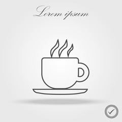 Coffee cup line icon, outline vector sign, linear pictogram isolated on white. Symbol, logo illustration