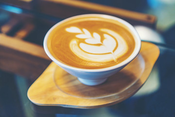 coffee latte art in coffee cafe