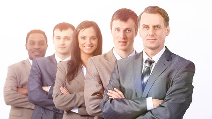 concept of victory. the winning business team