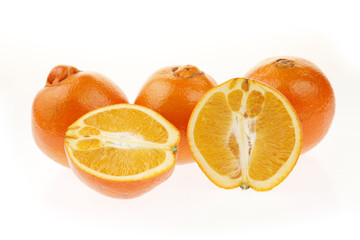 The oranges on a white background