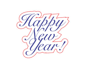happy new year typography typographic creative writing text image icon 1