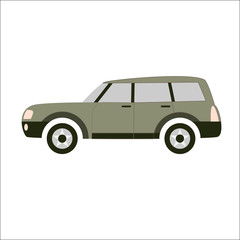 The car on the right. Vector flat illustration.