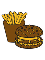 pommes frittes hamburger cheeseburger burger fast food lecker essen hunger snack