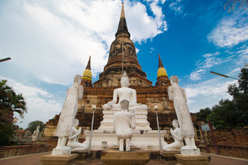 The Pagoda and Buddha Status at Wat Yai Chaimongkol, Ayutthaya,