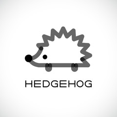 Line vector figure of hedgehog. Vector outline hedgehog for web and design. © dyeekc