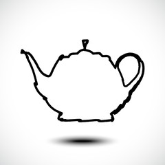 Teapot line icon. Vector illustration