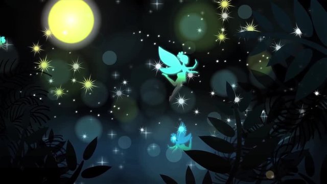 Fantastic fairy in the enchanted forest cg animation