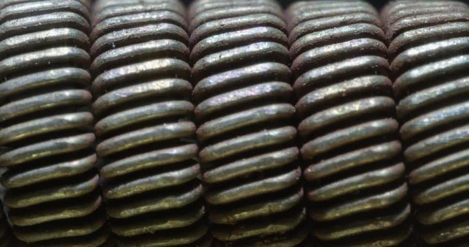 Coil of vape, macro shot. 4K. 
