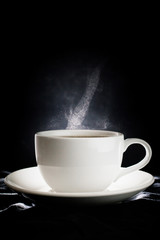  coffee cup on black background