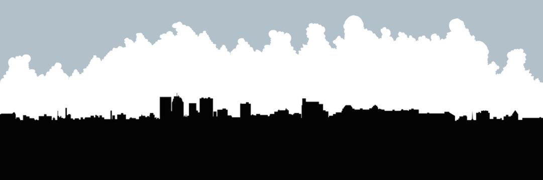 Winnipeg, Manitoba, Canada skyline silhouette illustration.