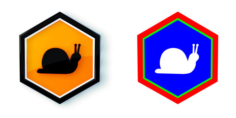 Ikona sześciobok 3D sześciokąt © vempireart