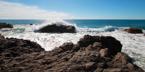 Rocky Coastline at Cerritos Beach near Todos Santos in Baja California Mexico BCS