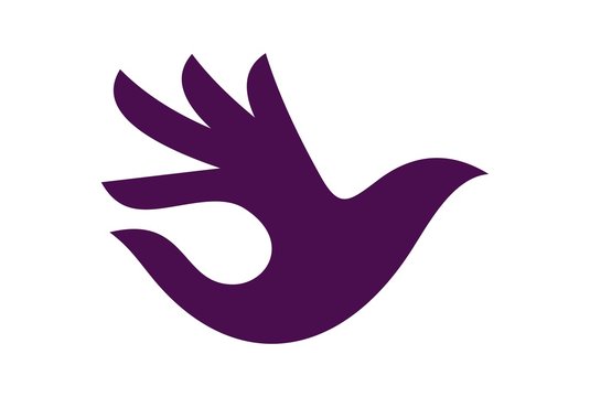 abstract bird hand logo