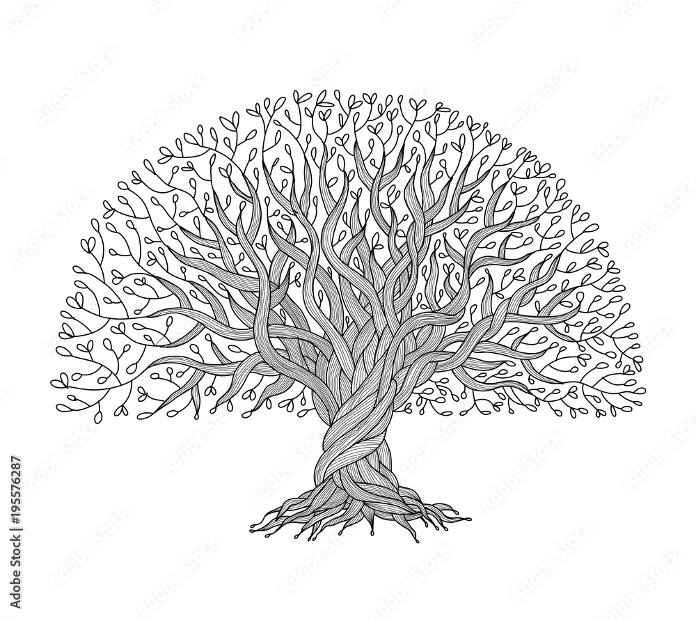 Aufkleber Big tree with roots for your design