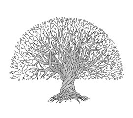 Big tree with roots for your design