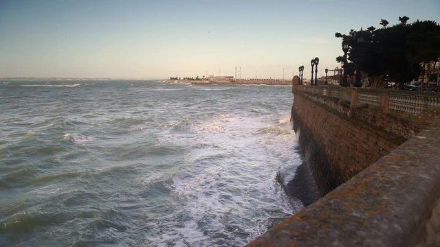 Waves at Alameda Apodaca Cadiz Spain