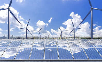 New energy, cities use solar energy and wind power © 宗毅