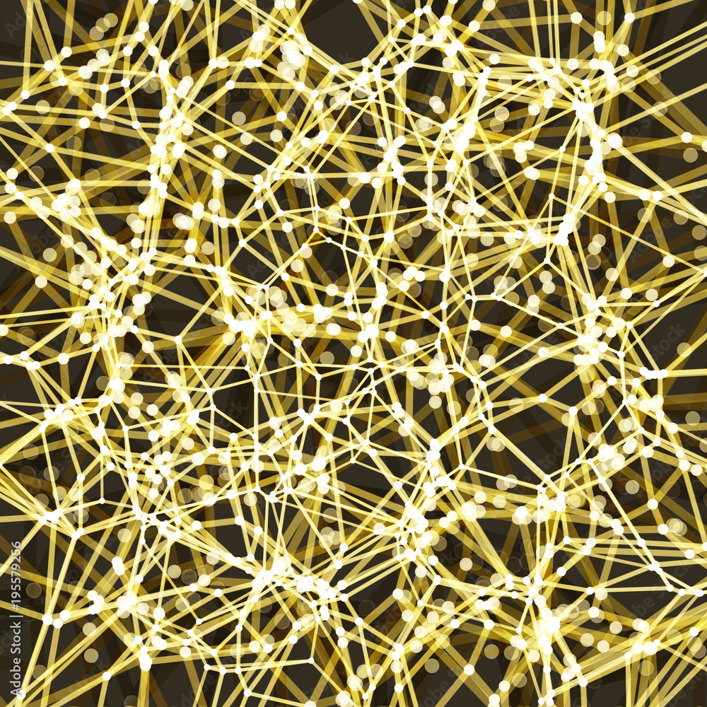 Wall mural lattice structure. science or technology background. graphic design. 3d grid surface. abstract vecto