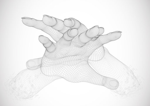 3d woman's hands. vector illustration