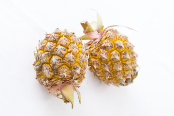 two pineapple on a white background in the studio