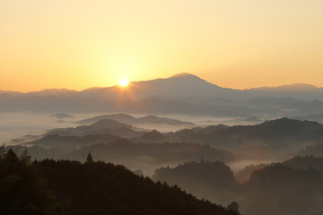 大宇陀　山並み　雲海　朝景