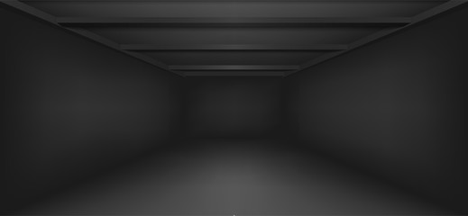 vector design of a dark room. studio with black walls