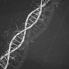 vector. part of the human dna. 3d triangular abstract style.