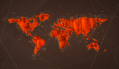 vector planet earth on color background. 3d skeleton