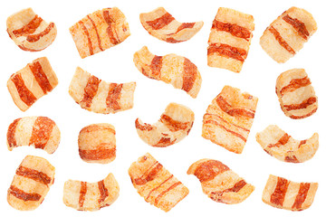 Pelleted salted snack bacon collection